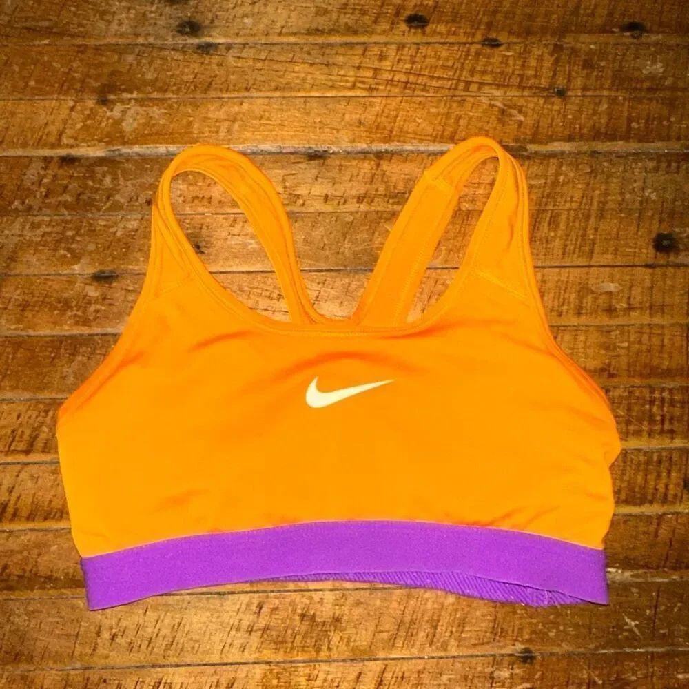 Nike orange & purple racerback Athleisure sports bra